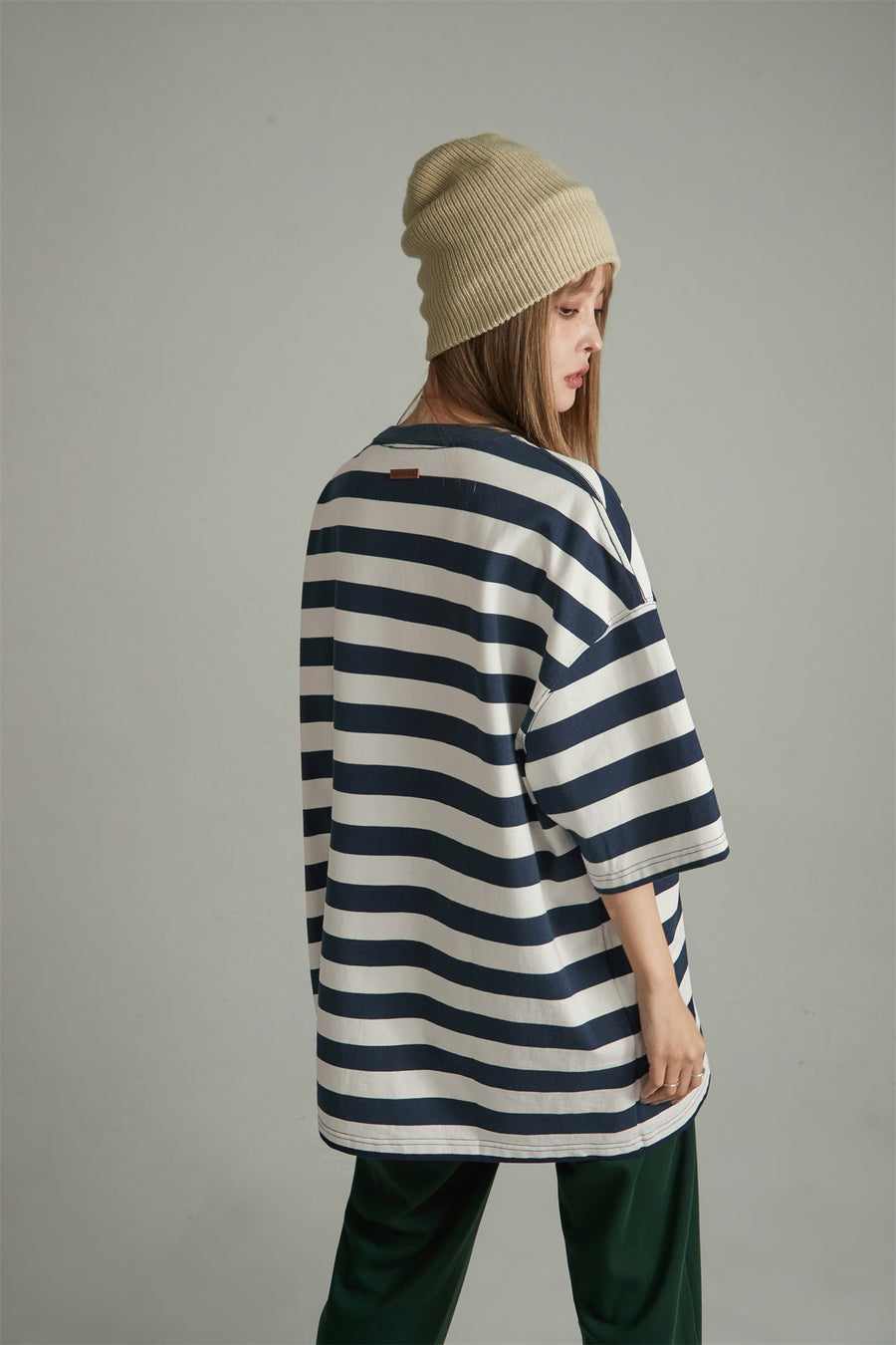 CHUU Striped Oversize T-Shirt