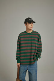 Stripe Color Sweatshirt