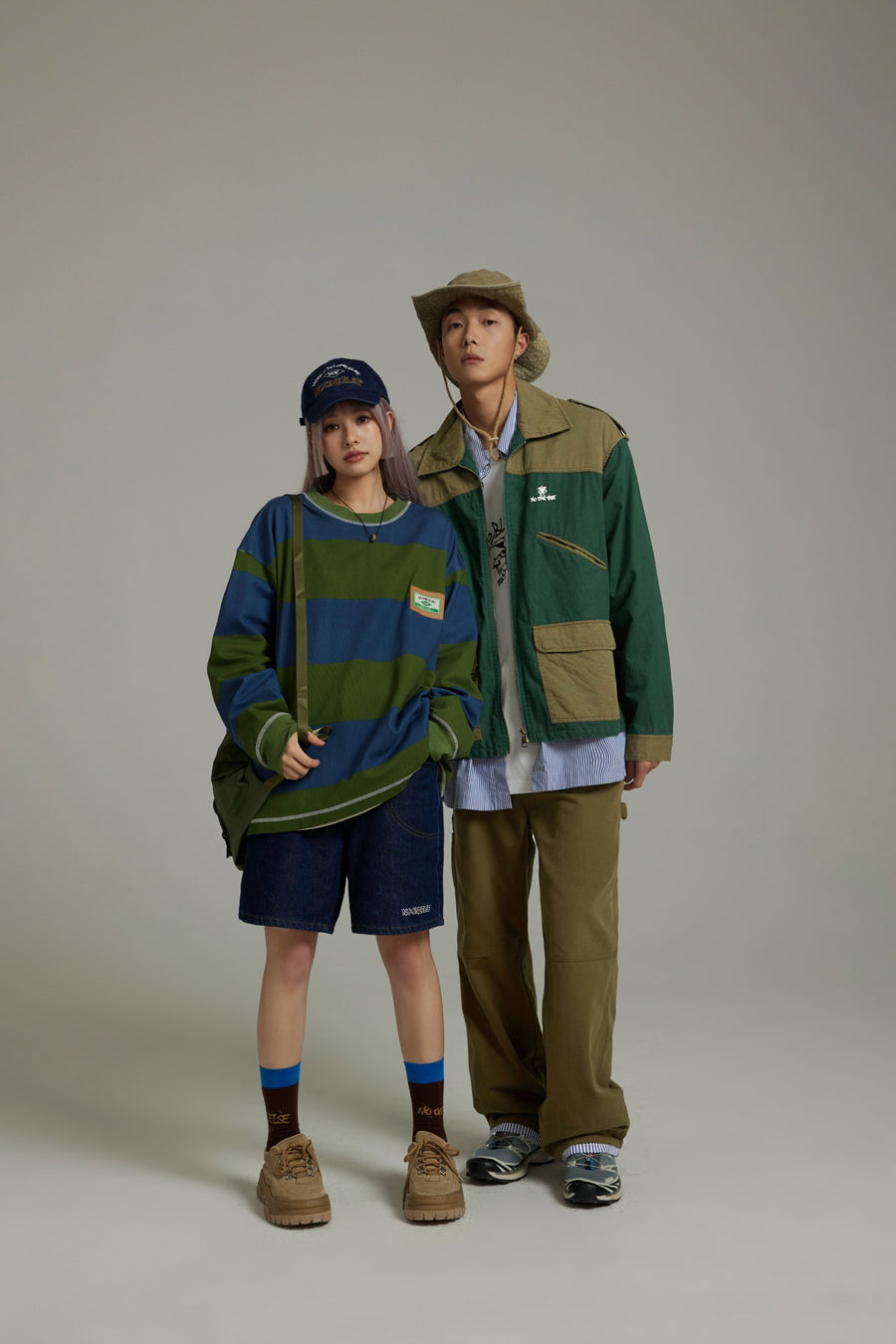 CHUU Color Block Zip-Up Field Jacket