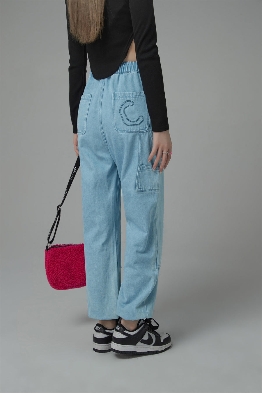 CHUU String Denim Jogger Pants