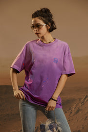 Gradient Loose Fit Paint Streaks T-Shirt