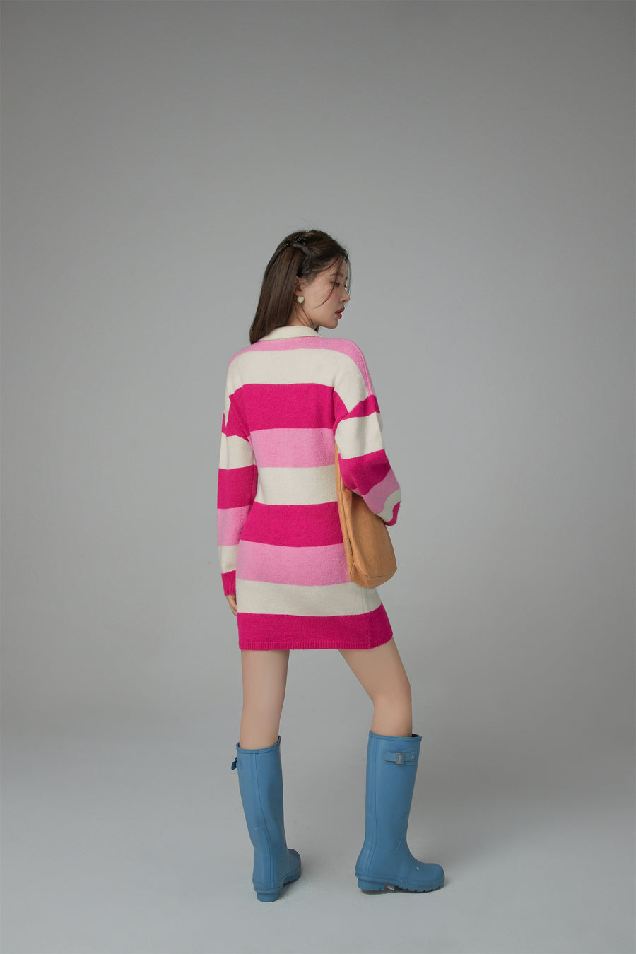 CHUU All I Will Ever Need Striped Knit Dress