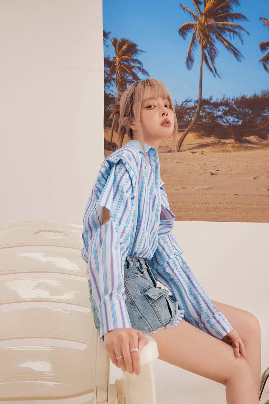 CHUU Vertical Stripes Loosefit Shirt