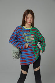 Size Doesnt Matter Color Stripe T-Shirt