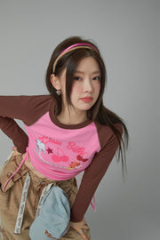 Dessert Colored Raglan String T-Shirt