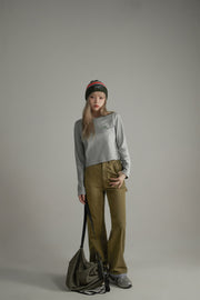 Simple High-Waisted Straight Khaki Pants