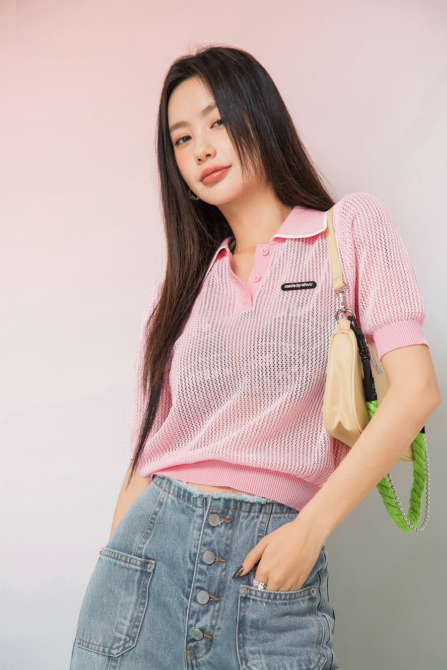 CHUU Where This Is Going Polo Knit Top