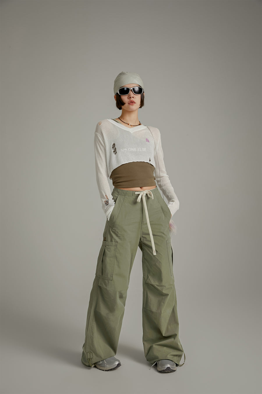 CHUU String Wide Cargo Pants