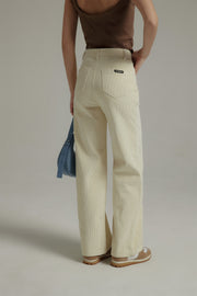 Neutral Corduroy Straight Pants