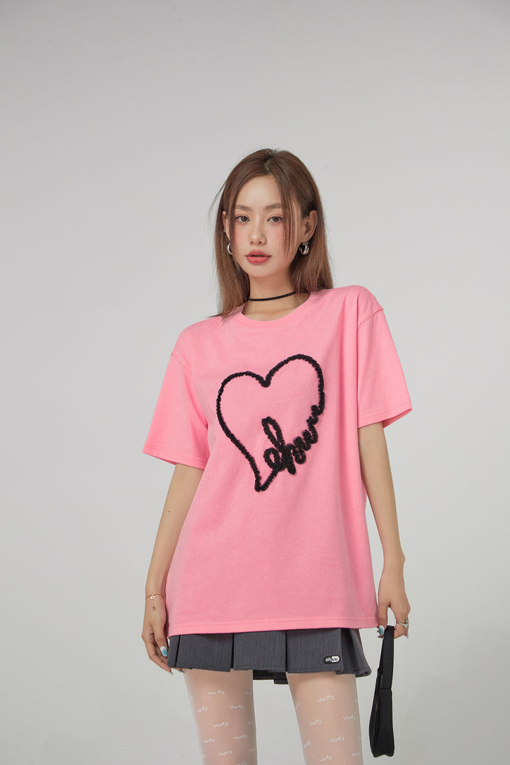 Chuu Lace Heart Loosefit T-Shirt