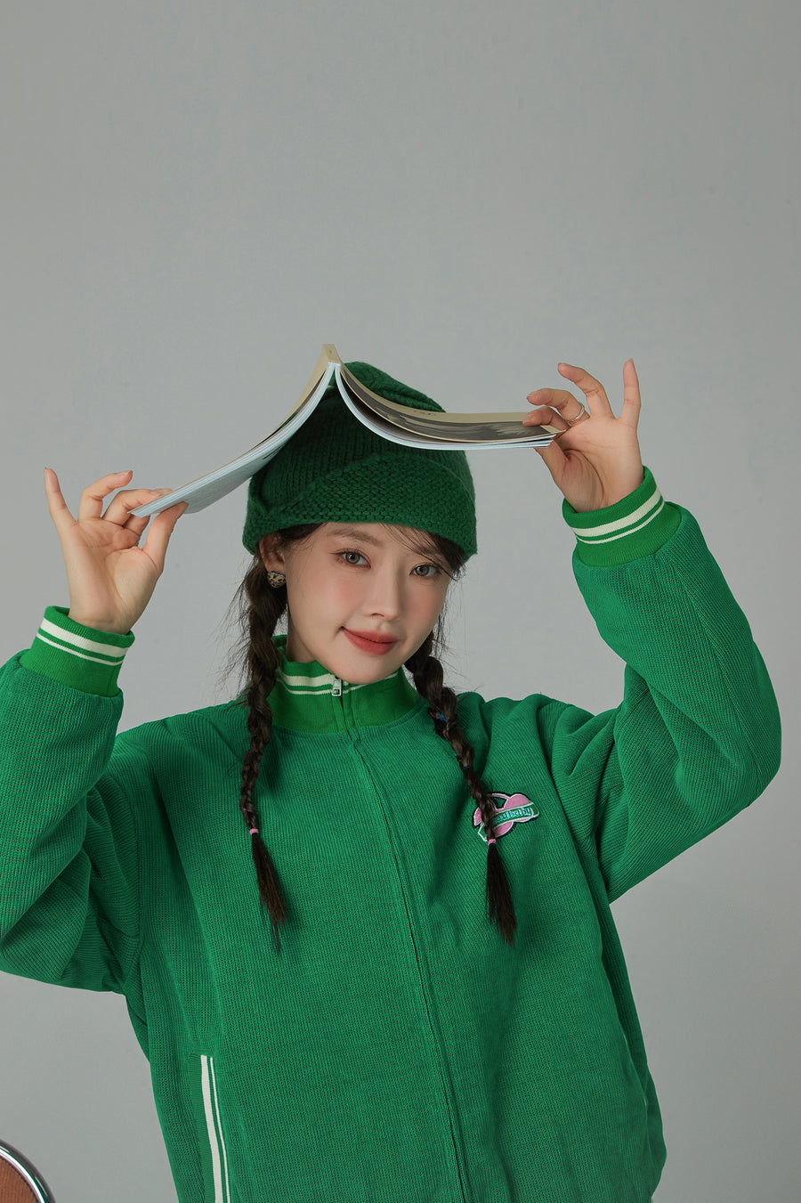 CHUU On To The Latest Cherry Embroidered Oversized Jacket