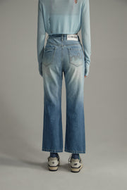 Gradient Wash Ankle Straight Jeans