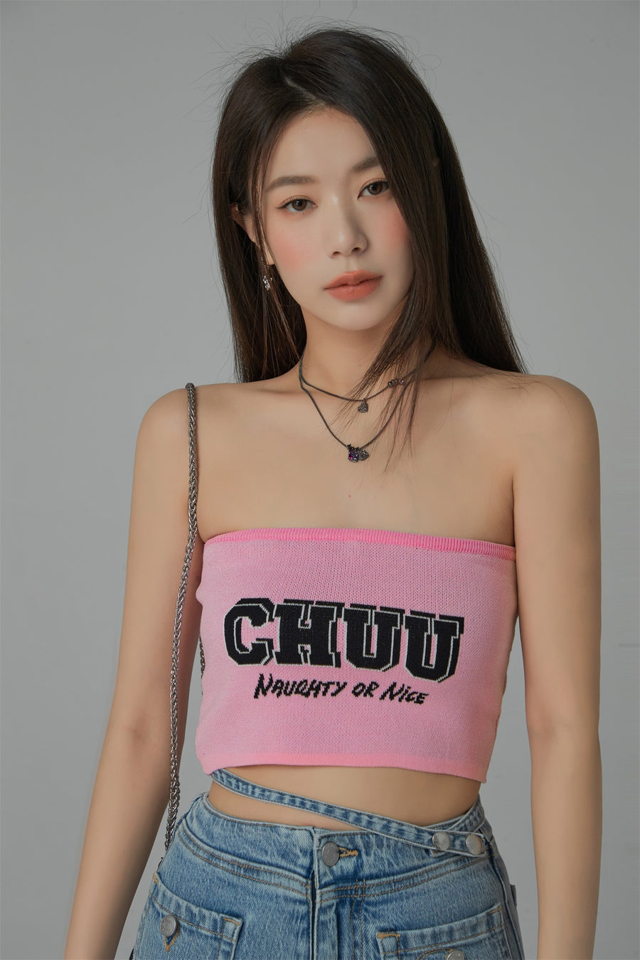 CHUU Chuu Naughty Or Nice Tube Top