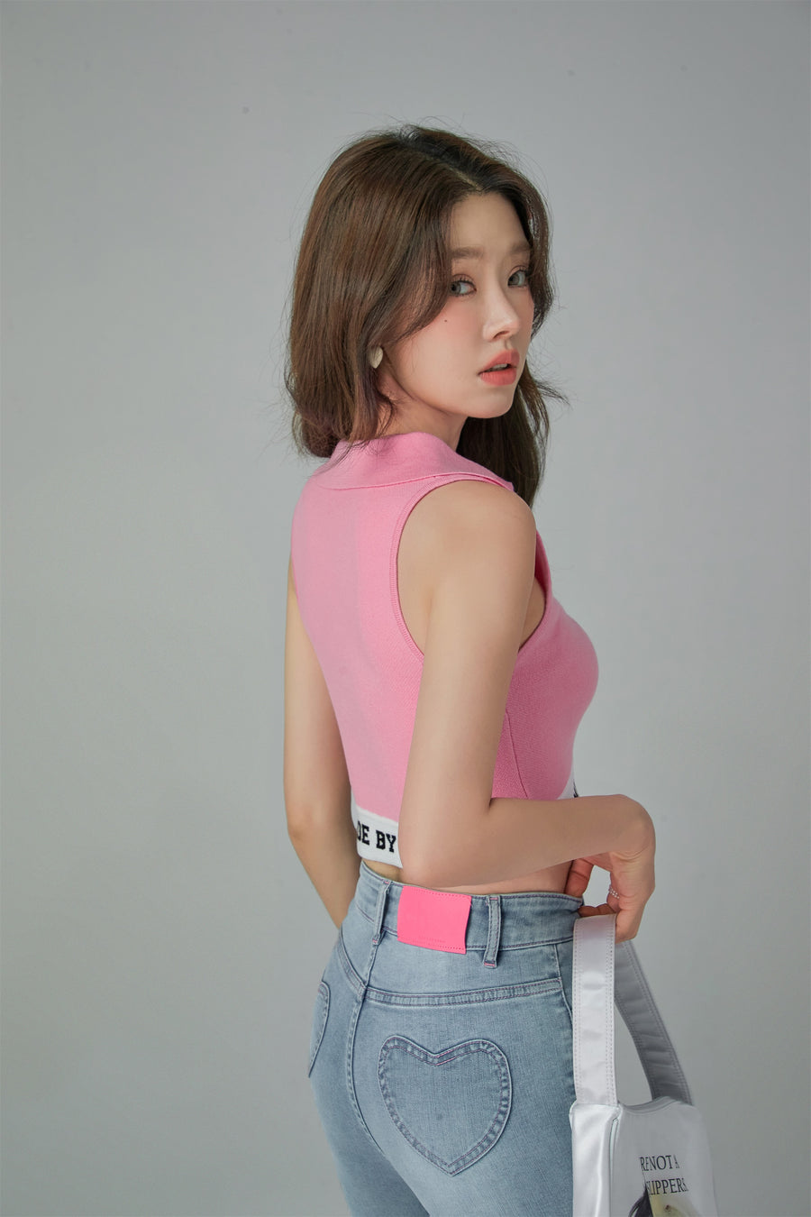 CHUU Wavy Waves Crop Top