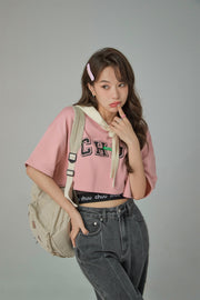 Sporty Chuu Logo Loose Fit Hoodie