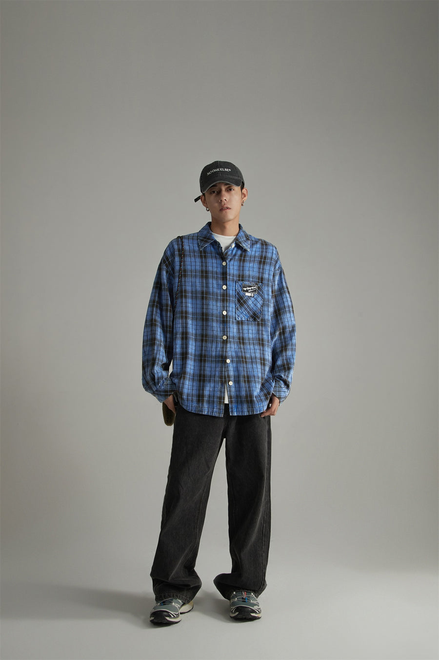 CHUU Vintage Check Button-Up Shirt