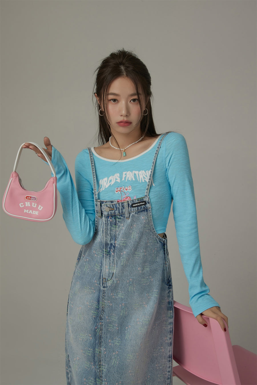 CHUU Circus Line Color Cropped T-Shirt