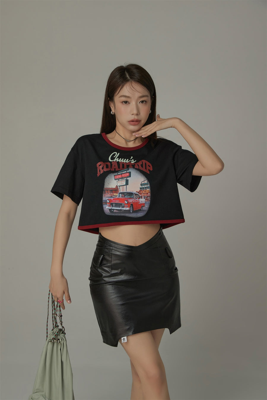 CHUU Road Trip Cropped T-Shirt