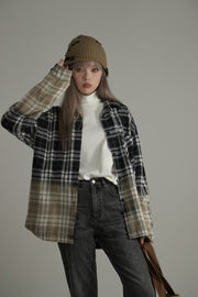 Gradient Check Loose Fit Shirt