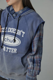 Size Doesnt Matter Cotton Sleeveless Hoodie