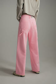 Side Strap Straight Wide Pants