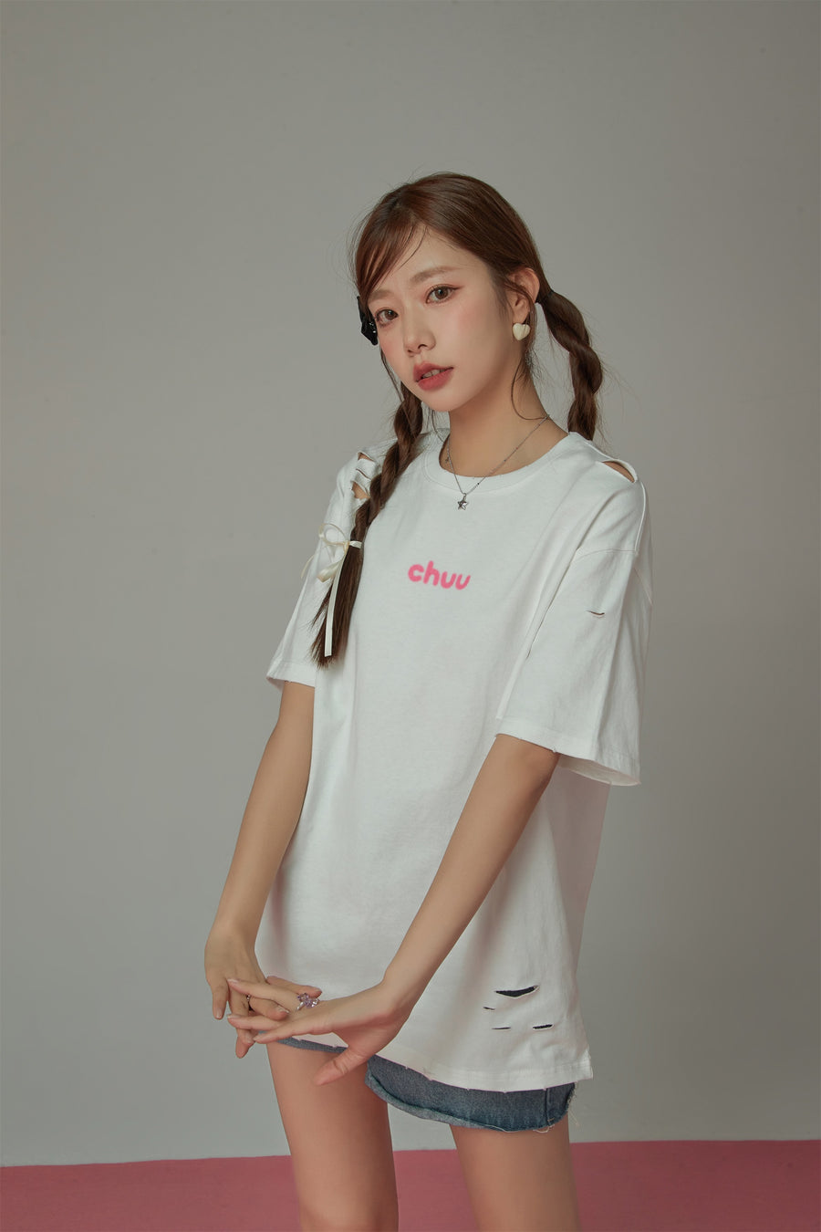 CHUU Distressed Loose Fit T-Shirt