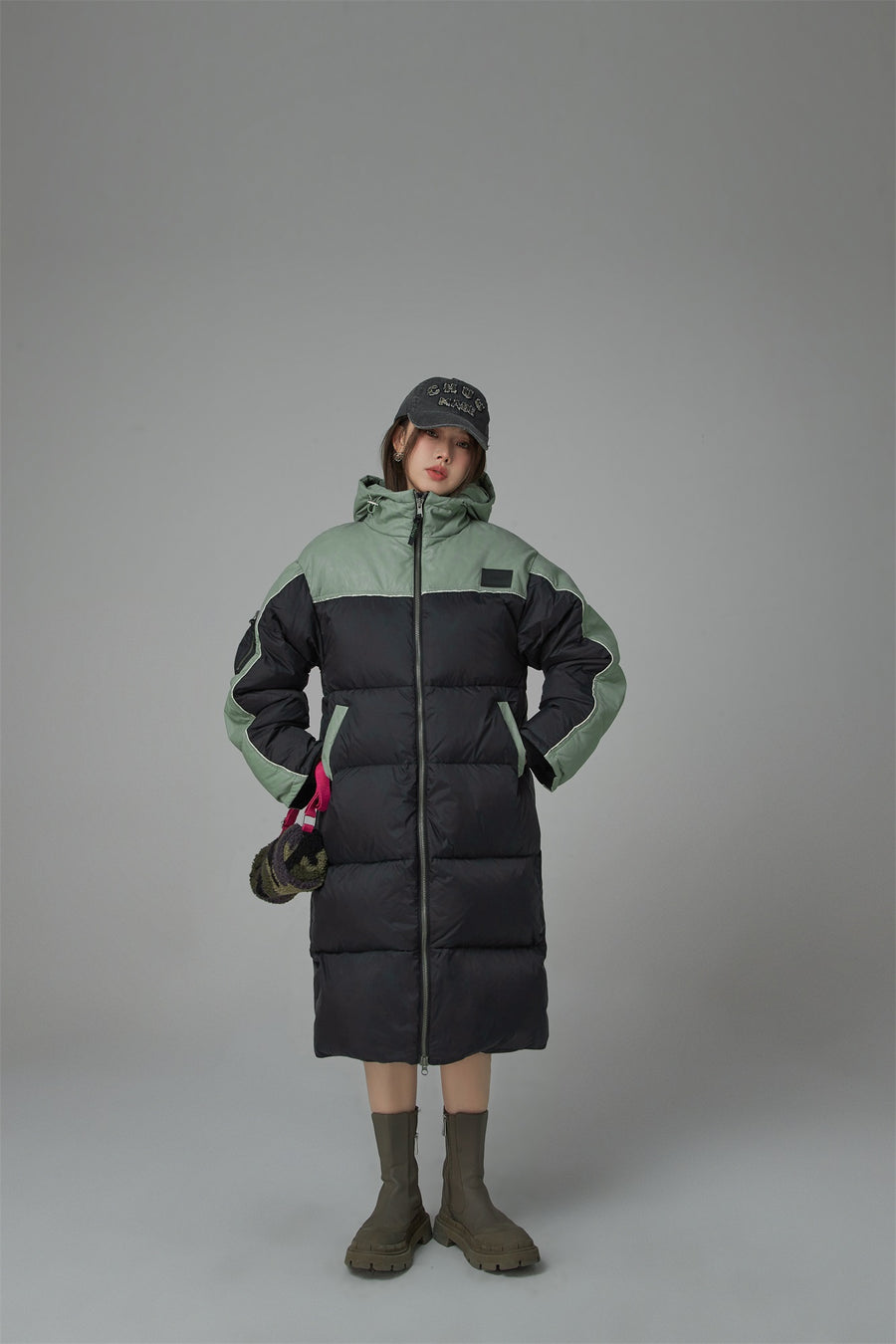 CHUU Hoodie Duck Down Long Padding Coat