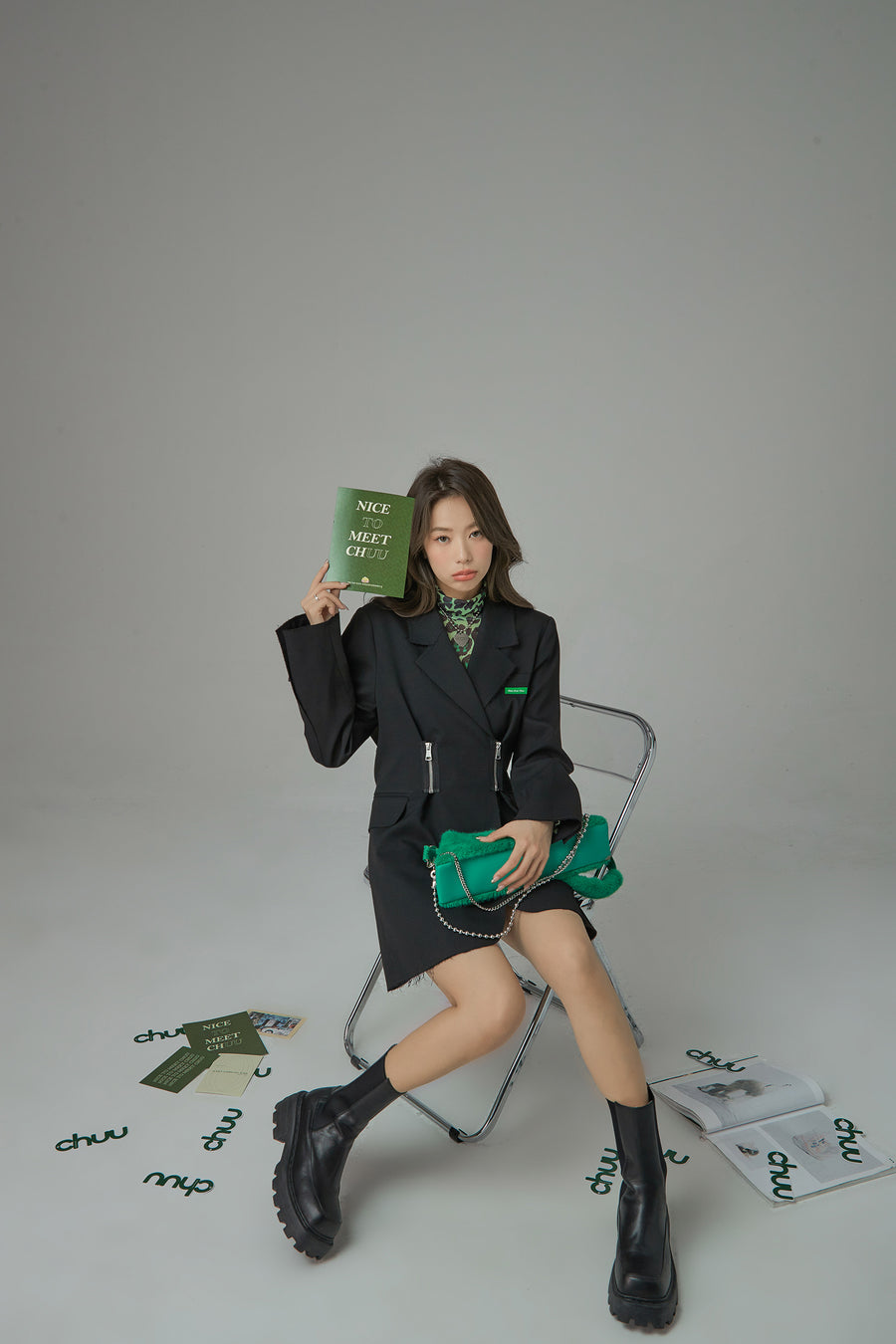 CHUU Also In The Mix Blazer Dress