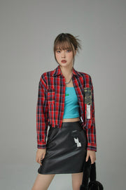 It Always Matter Plaid Cropped Shirt