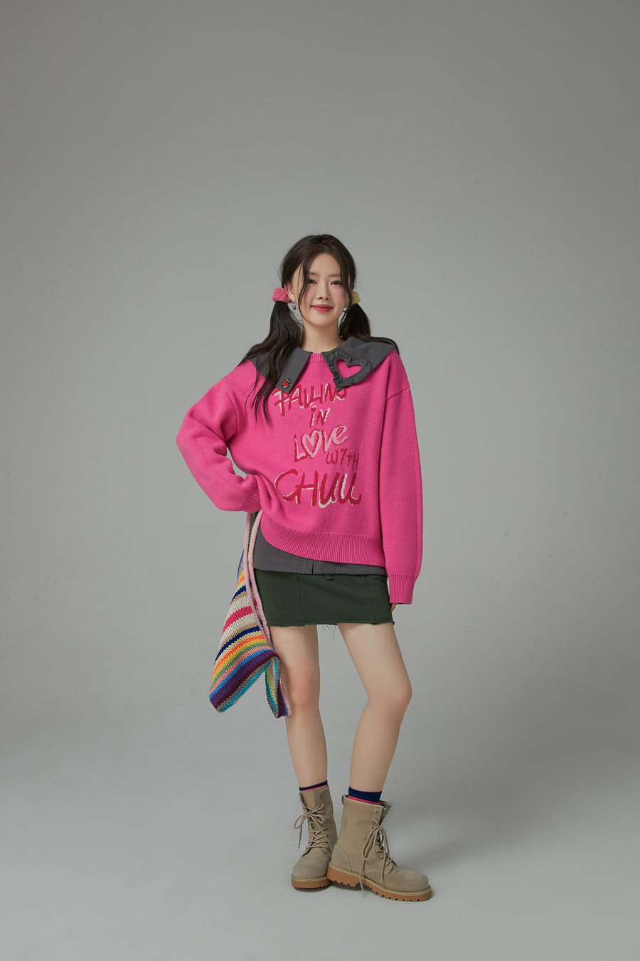 CHUU You And I Loose Fit Long Sleeve Knit Sweater