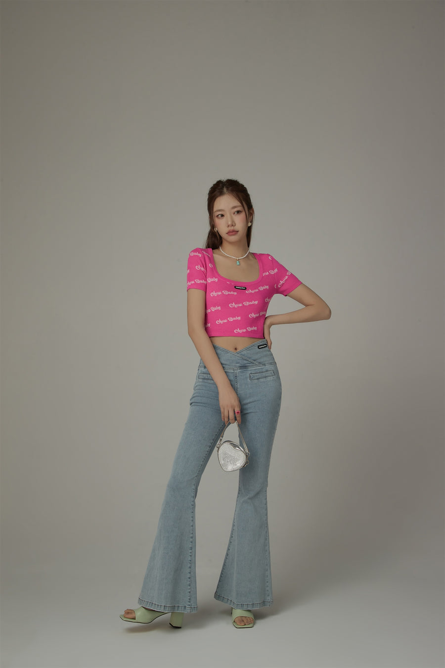 CHUU Chuu Baby Cropped Knit Top