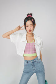 Puff Sleeve Cropped Shirt