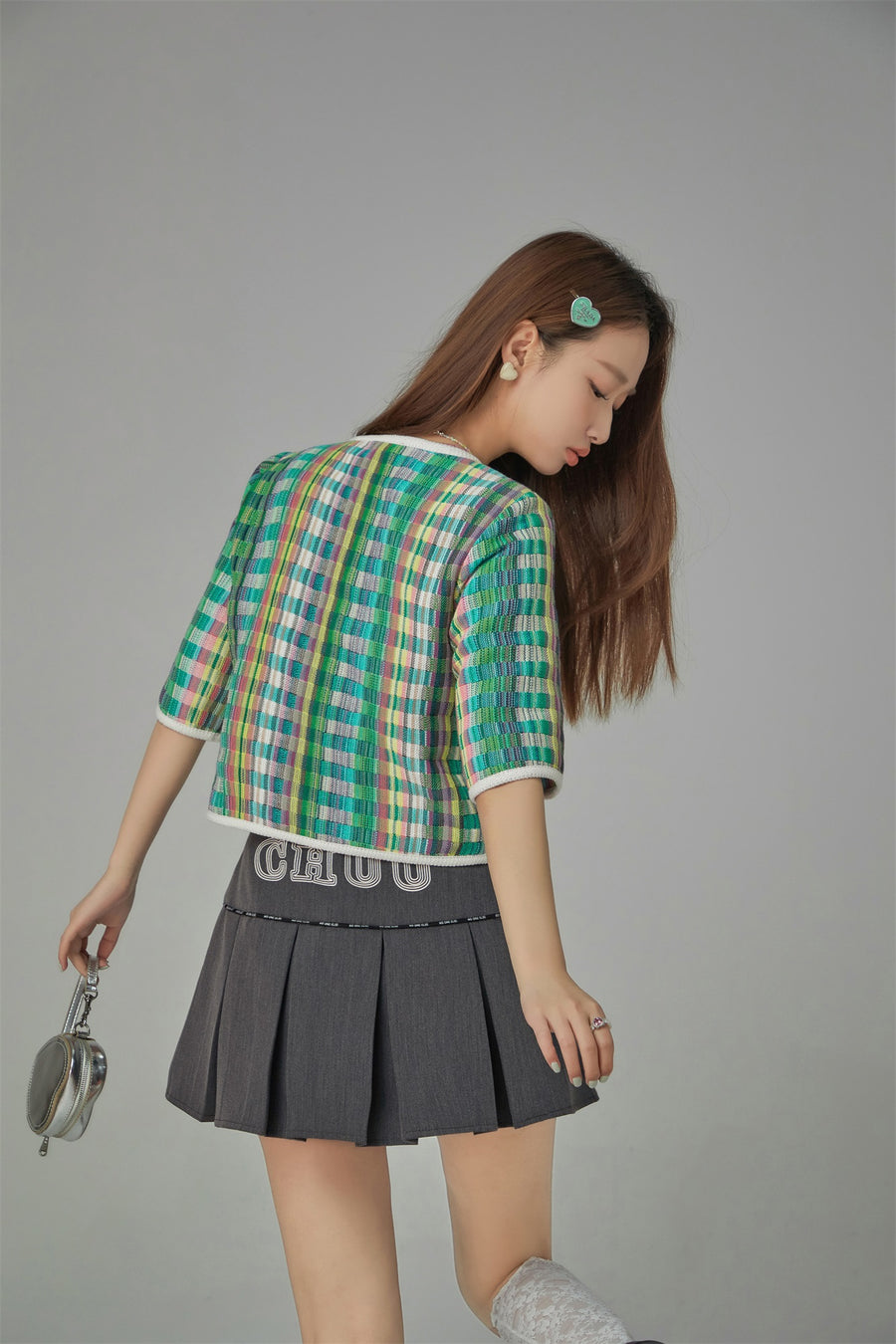 CHUU Rainbow Checked Tweed Jacket