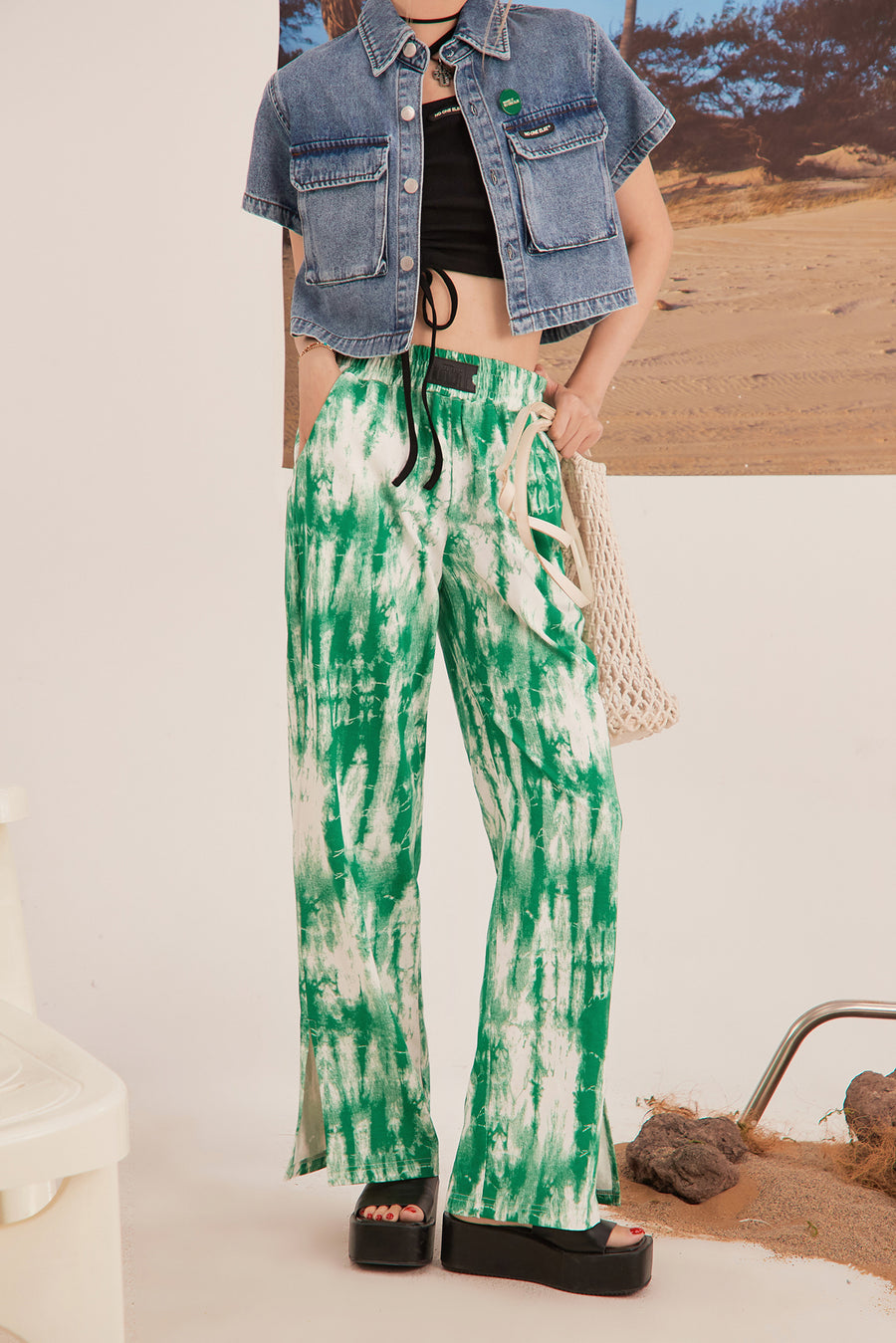 CHUU Tie-Dye Banding Pants