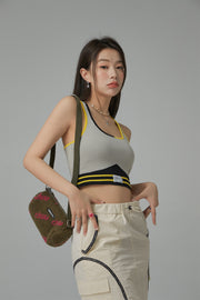 Color Contrast Sleeveless Crop Top