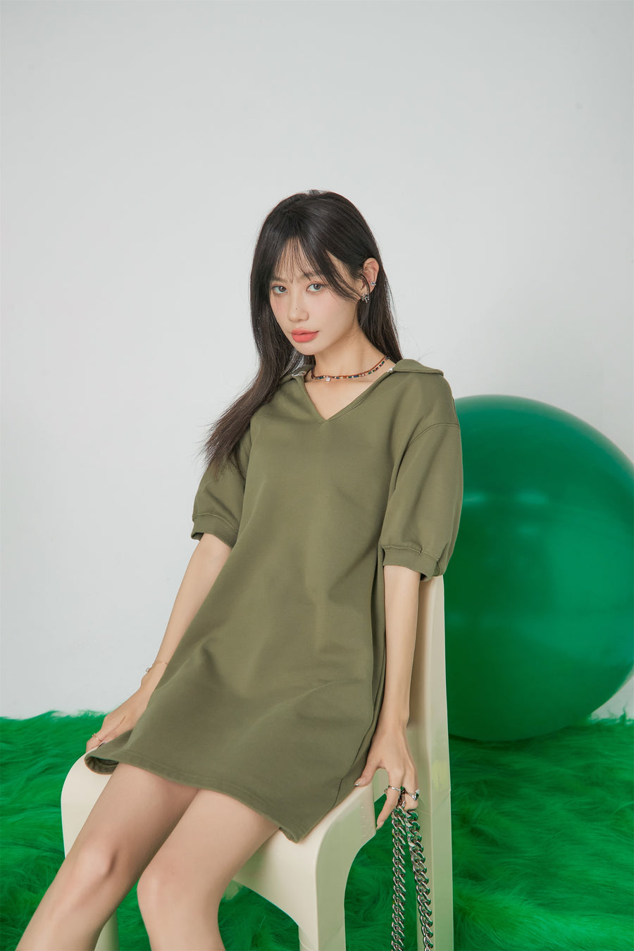 CHUU Heart Effect Cut Out Dress