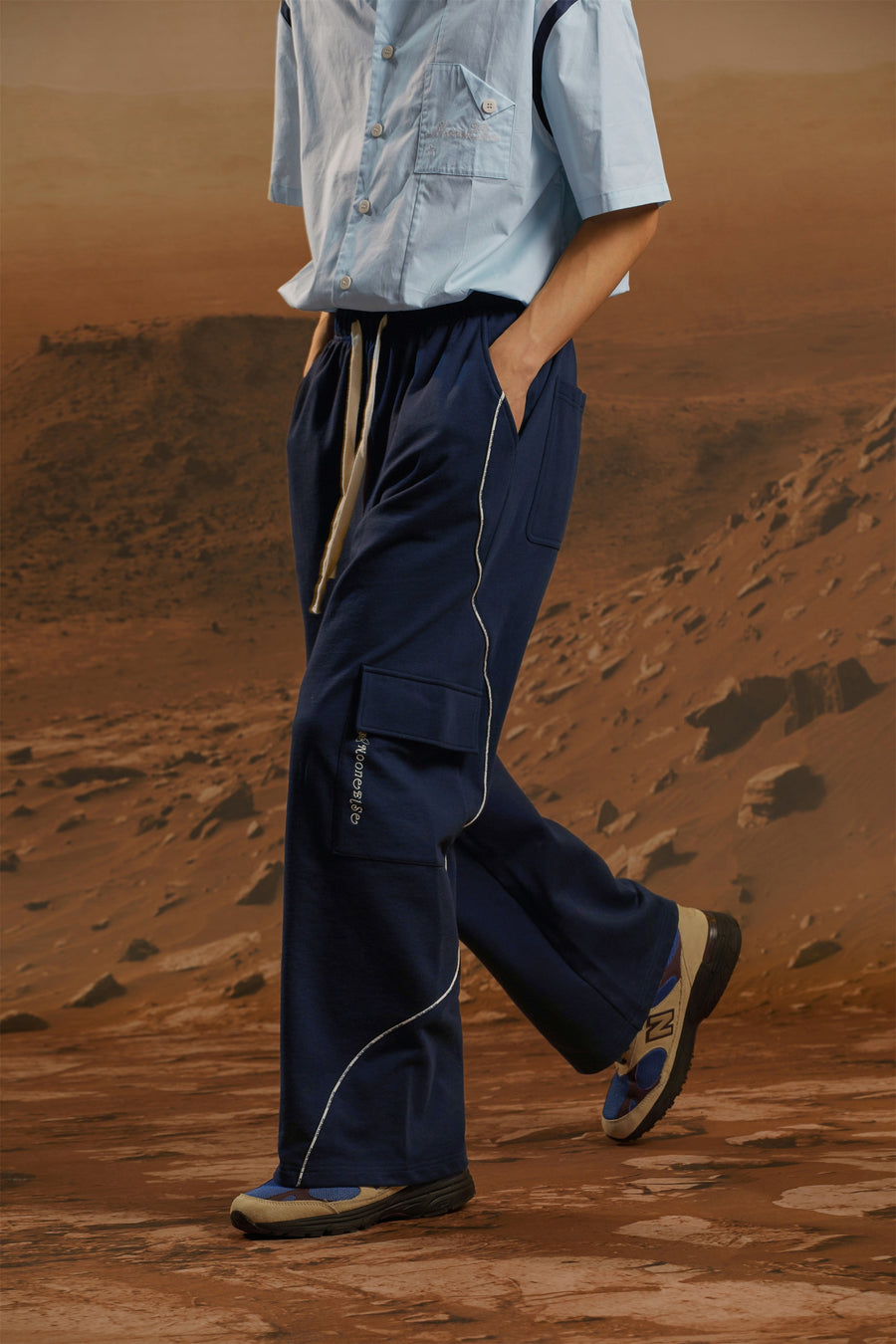 CHUU String Cargo Wide Pants