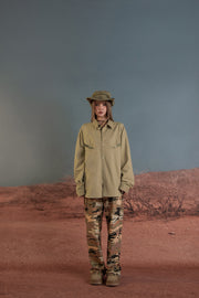 Loose Vintage Camouflage Pocket Jacket