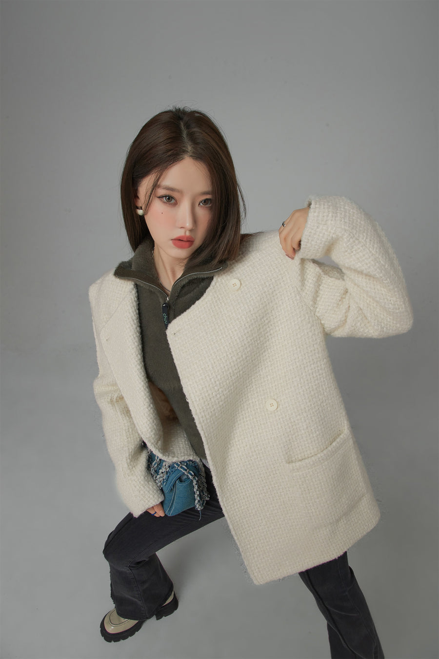 CHUU I Bloom And Grow Tweed Wool Jacket