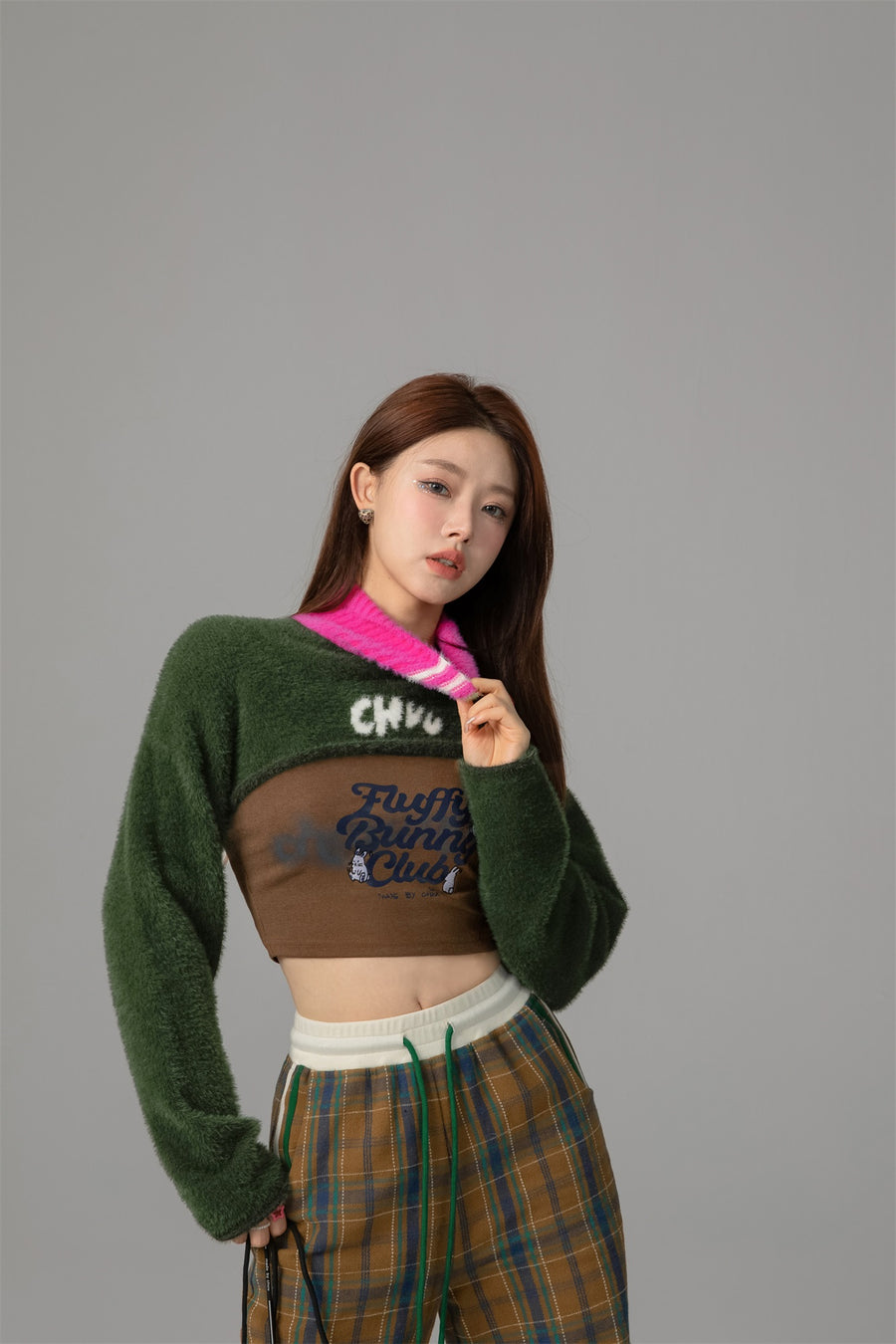 CHUU Bunny Club Cropped Cami Top