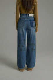 High-Waisted Denim Jeans