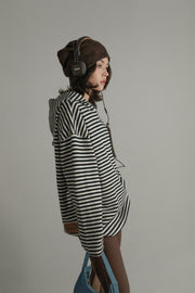 Striped Overfit Long-Sleeves Hoodie