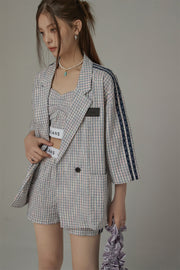 Vintage Check Color Blazer Jacket