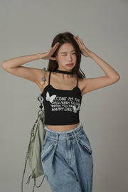 Butterfly Sleeveless Crop Top