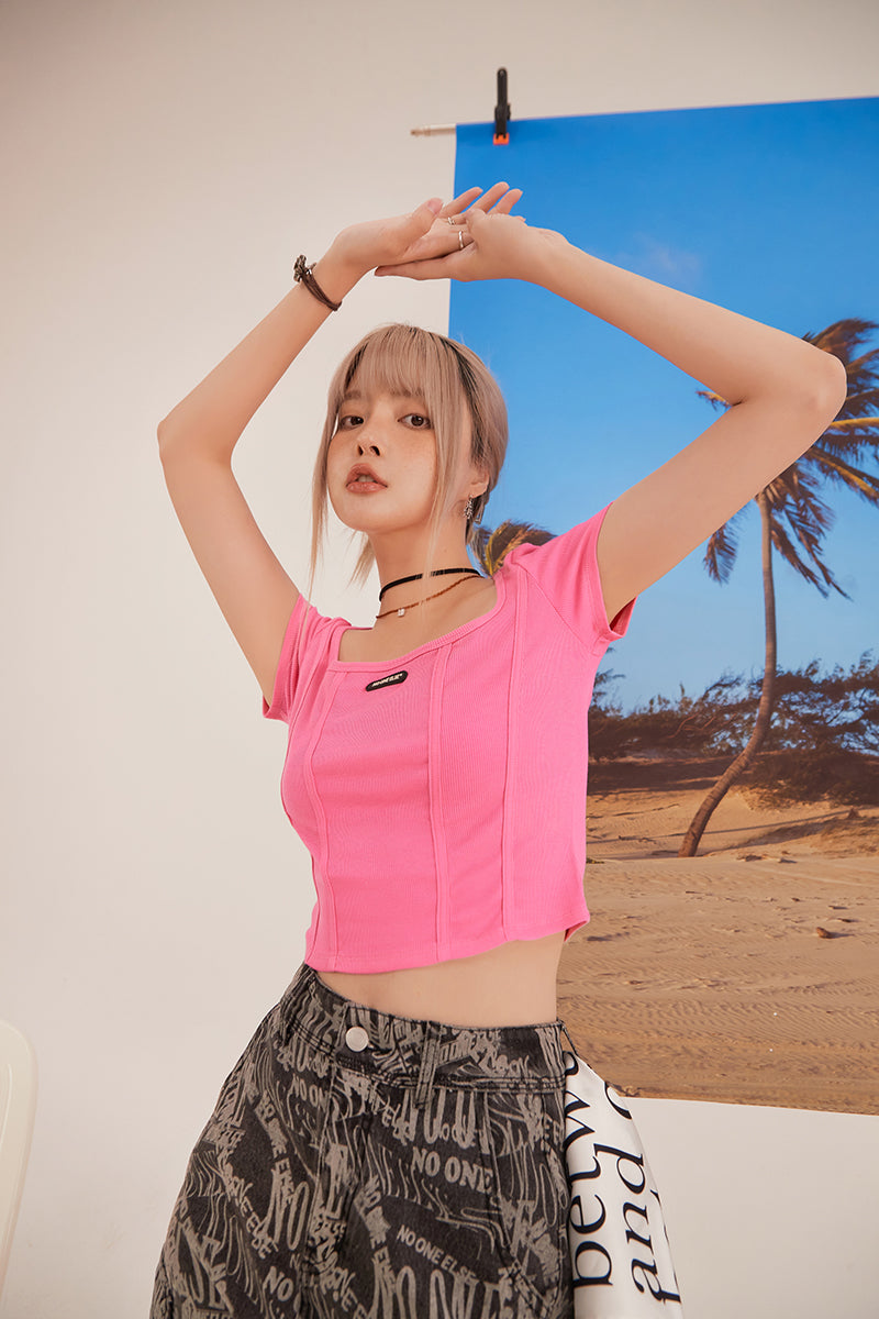 CHUU Square Crop Short Sleeve T-Shirt