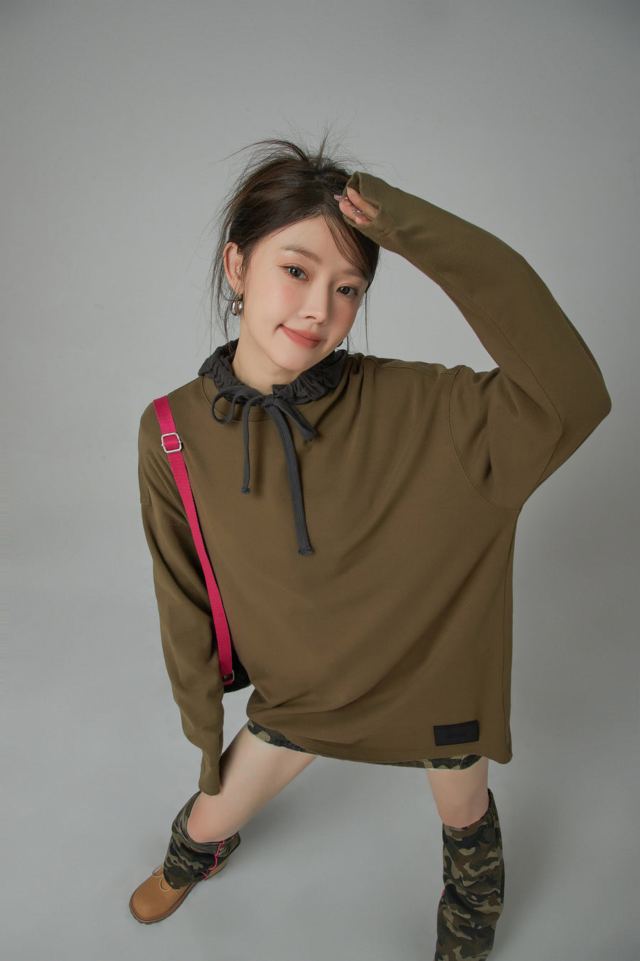 CHUU Round Neck Loose Fit Long-Sleeves Top