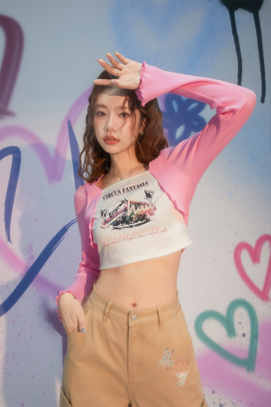 CHUU Chuu Circus Color Cropped T-Shirt