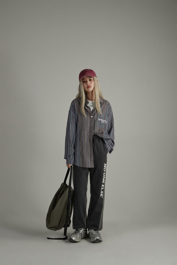 Bell Sleeves Striped Check Shirt