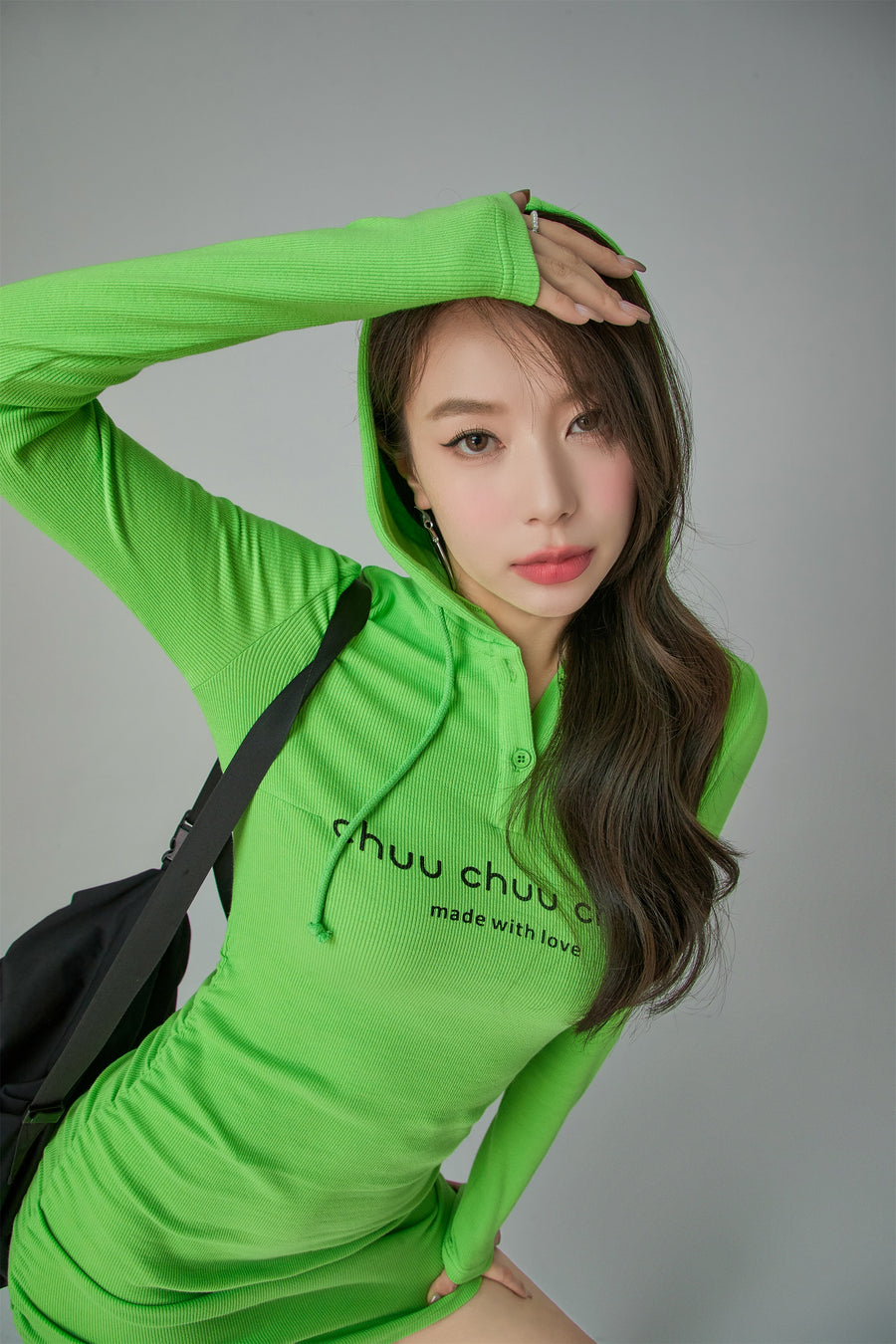 CHUU Chuu Hooded Mini Dress