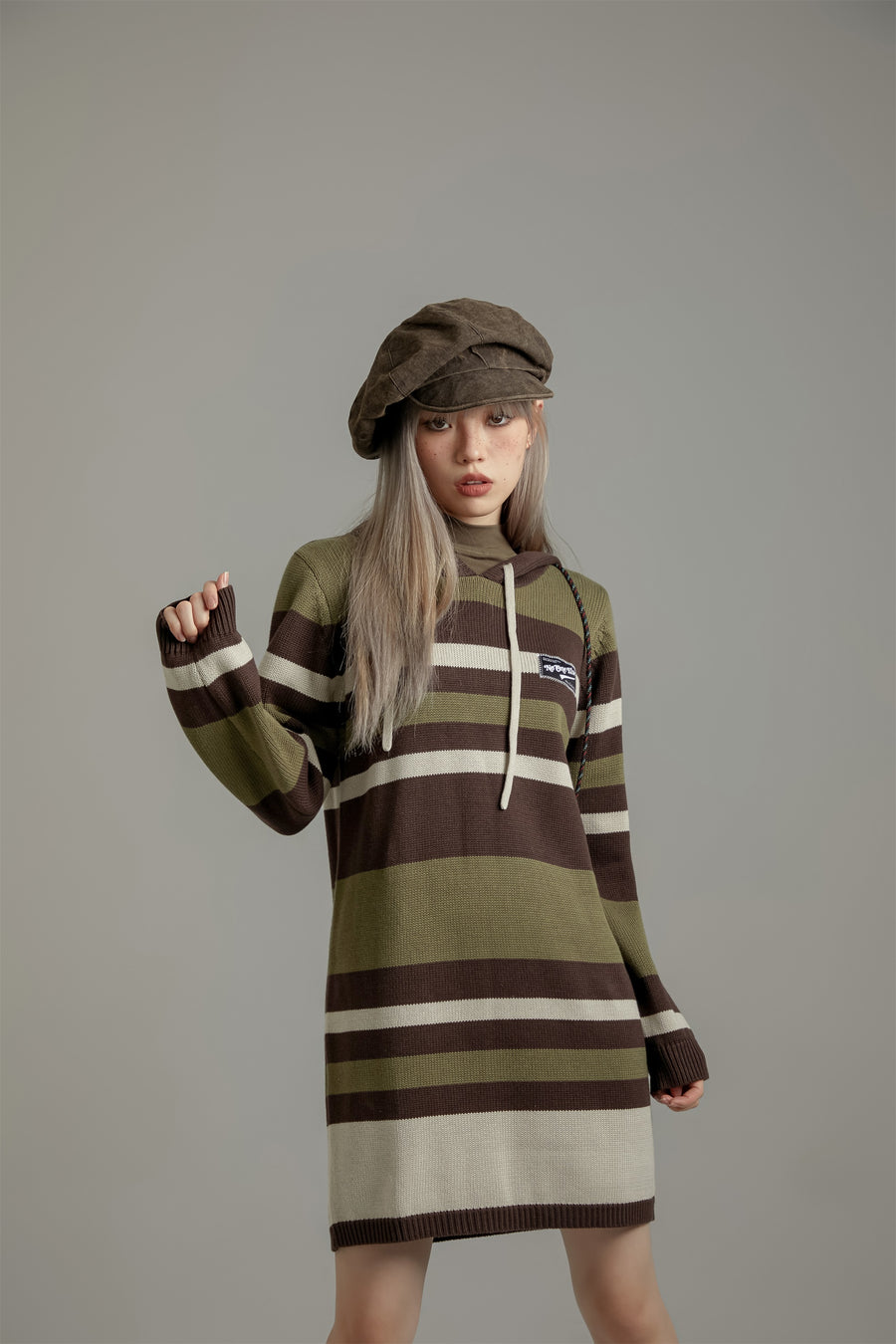 CHUU Striped Knit Dress